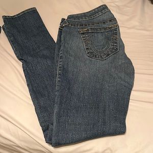 True religion light wash skinny jeans